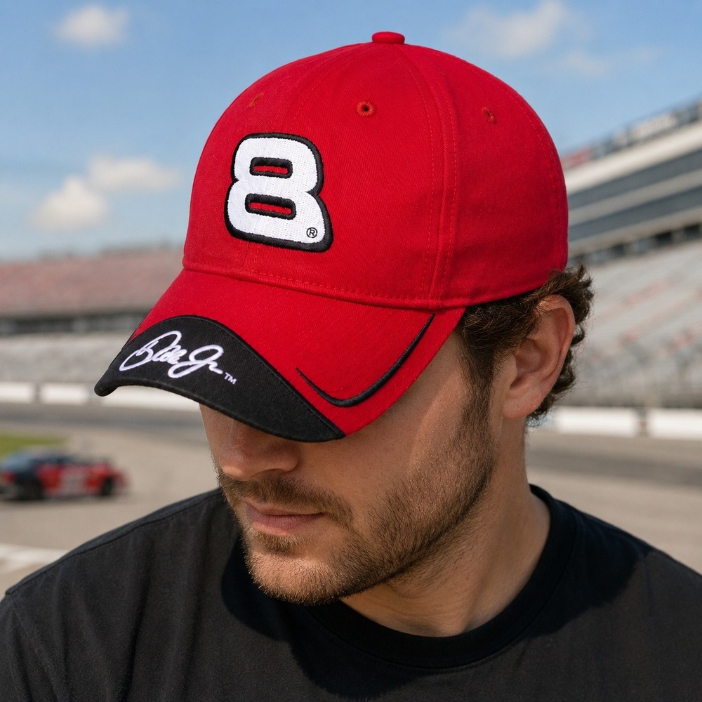 Vintage Y2K Dale Earnhardt Jr Strapback Hat #8 Budweiser NASCAR Cap One Size
